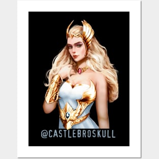 She-Ra with Broskull Necklace Character Art with Tag V.2 Posters and Art